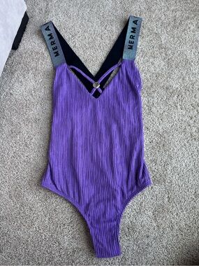 Mermaid women’s Purple Ribbed One-Piece Swimsuit